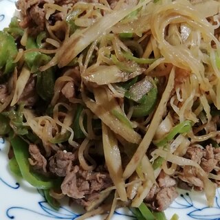 牛こまとごぼうの甘辛煮